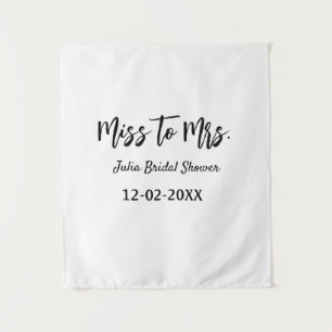 Miss to Mrs bridal shower stylish simple add name  Tapestry