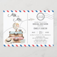 Miss to Mrs Bridal Shower Travel Voyage Postage