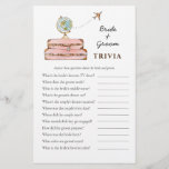 Miss to Mrs Bridal Shower Trivia games<br><div class="desc">'Traveling from Miss to Mrs' Travel  theme  Bridal shower Trivia game featuring cute hand painted watercolor suitcase and globe.  Personalize the back of the card with name of the bride and shower date.</div>