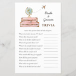Miss to Mrs Bridal Shower Trivia games<br><div class="desc">'Traveling from Miss to Mrs' Travel  theme  Bridal shower Trivia game featuring cute hand painted watercolor suitcase and globe.  Personalize the back of the card with name of the bride and shower date.</div>