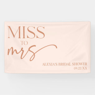 Miss To Mrs Brown Tan Boho Bohemian Bridal Shower Banner