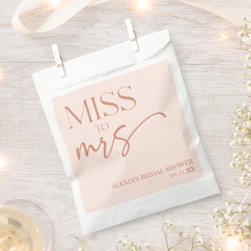 Miss To Mrs Brown Tan Boho Bohemian Bridal Shower Favor Bag