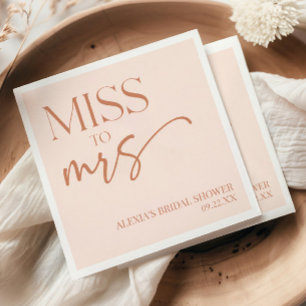 Miss To Mrs Brown Tan Boho Bohemian Bridal Shower Napkins