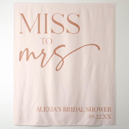 Miss To Mrs Brown Tan Boho Bohemian Bridal Shower Tapestry
