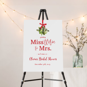 Miss to Mrs. Christmas Bridal Shower Welcome Sign