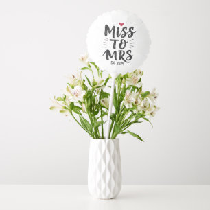 Miss to Mrs Est. 2025 Marriage Husband Wife Couple Balloon