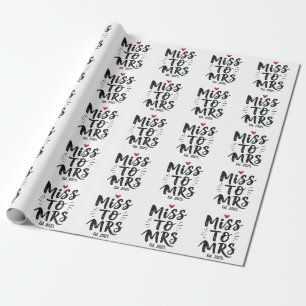 Miss to Mrs Est. 2025 Marriage Husband Wife Couple Wrapping Paper