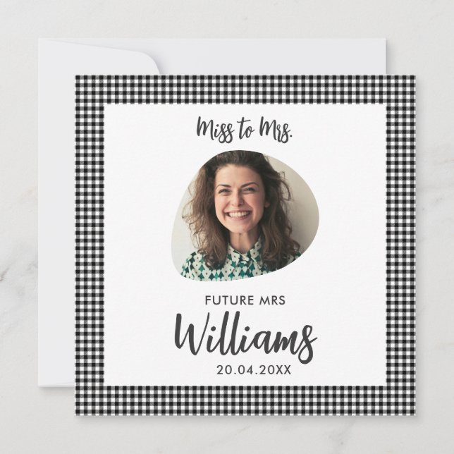 Miss to Mrs Future Mrs Modern Boho Flat Card (Front)