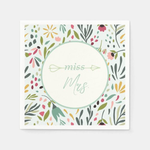 Miss to Mrs Garden Floral Napkins