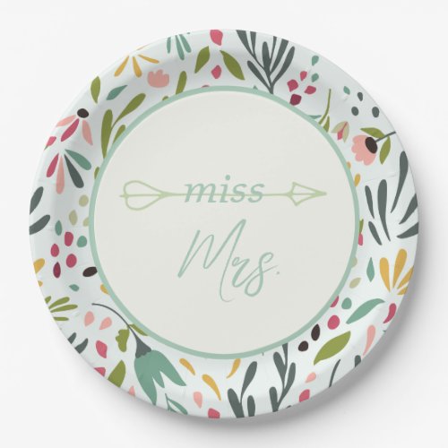 Miss to Mrs Garden Floral Paper Plates