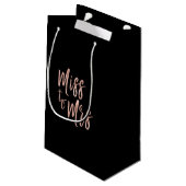 Miss to Mrs Hen's Party Rose Gold Foil Small Gift Bag (Back Angled)