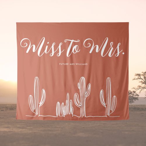 Miss to Mrs Modern Boho Western Bachelorette Tapestry