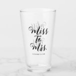 Miss to Mrs Modern Bridal Shower Bachelorette Glass<br><div class="desc">custom miss to mrs backdrop,  personalized bridal shower photo prop,  bridal shower photo booth backdrop,  boho bachelorette party sign decor,  hen weekend trip decorations tapestry,  modern photobooth for her bride,  bridal shower future mrs sign,  future mrs back drop wedding,  simple miss to mrs banner,  custom bridal shower backdrop white</div>