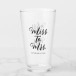 Miss to Mrs Modern Bridal Shower Bachelorette Glass<br><div class="desc">custom miss to mrs backdrop,  personalized bridal shower photo prop,  bridal shower photo booth backdrop,  boho bachelorette party sign decor,  hen weekend trip decorations tapestry,  modern photobooth for her bride,  bridal shower future mrs sign,  future mrs back drop wedding,  simple miss to mrs banner,  custom bridal shower backdrop white</div>
