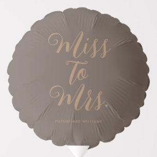 Miss to Mrs Modern Bridal Shower Balloon
