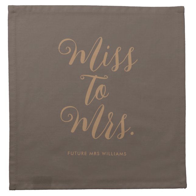 Miss to Mrs Modern Bridal Shower  Cloth Napkin (Front)