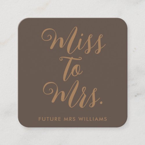 Miss to Mrs Modern Bridal Shower  Enclosure Card