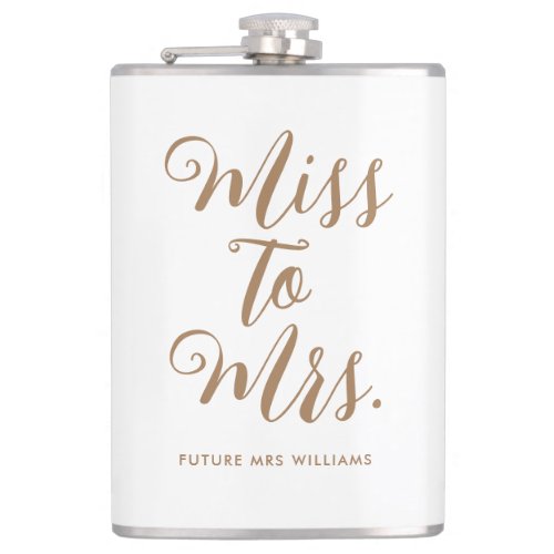 Miss to Mrs Modern Bridal Shower  Flask