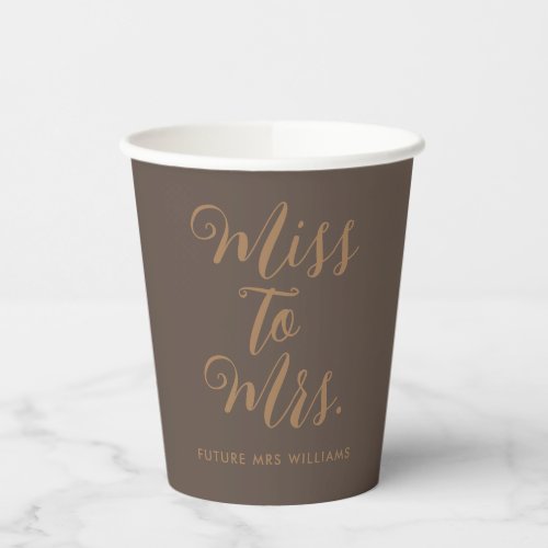 Miss to Mrs Modern Bridal Shower  Paper Cups