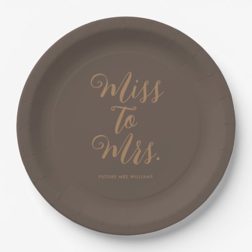 Miss to Mrs Modern Bridal Shower  Paper Plates
