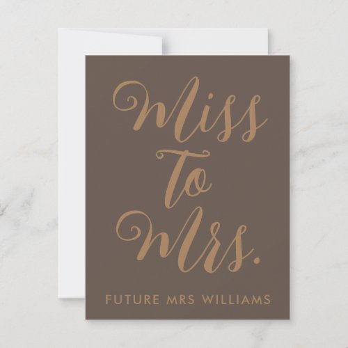 Miss to Mrs Modern Bridal Shower  RSVP Card