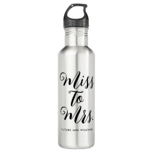 Miss to Mrs Modern Bridal Shower Stainless Steel Water Bottle