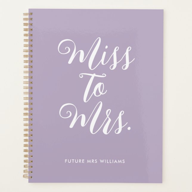 Miss to Mrs Modern Simple Wedding Planner Notebook (Front)