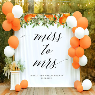 Miss To Mrs. Oranges Bridal Shower Backdrop