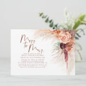 Miss to Mrs Pampas Grass Terracotta Bridal Shower Invitation (Standing Front)