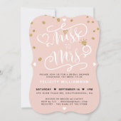 Miss To Mrs Pink Gold & Black Stripe Bridal Shower Invitation (Front)