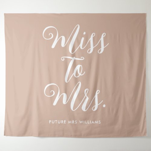 Miss to Mrs Retro Desert Theme Beige Bachelorette Tapestry