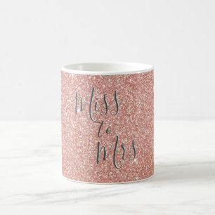 Miss to Mrs Rose Gold Sparkleand Glitetr Coffee Mug