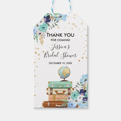 Miss to Mrs thank you tags Bridal shower Travel