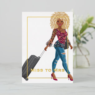 Miss to Mrs Travel Bachelorette Party Foil Invitat Foil Invitation