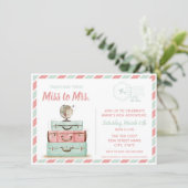 Miss to Mrs travel bridal shower coral mint Invitation (Standing Front)
