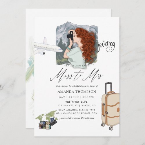 Miss To Mrs Travel Bridal Shower Invitation