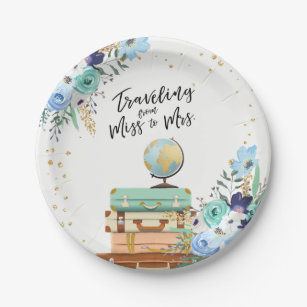Traveling From Miss To Mrs Plates Zazzle