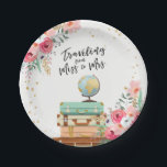 Miss to Mrs Travel Bridal Shower Paper Plates<br><div class="desc">♥ A perfect addition to your party! Miss to Mrs Travel Bridal Shower Party Theme.</div>