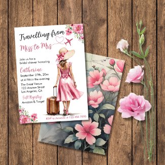 Miss To Mrs Travel Pink Bow Dress Bridal Shower
