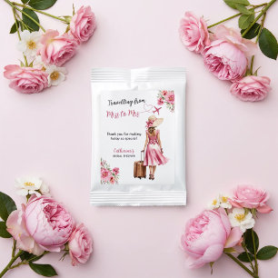 Miss To Mrs Travel Pink Bow Dress Bridal Shower Margarita Drink Mix