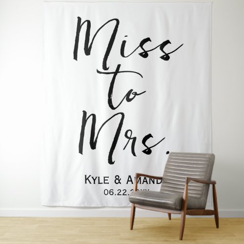 Miss to Mrs Wedding Bridal Shower Backdrop White