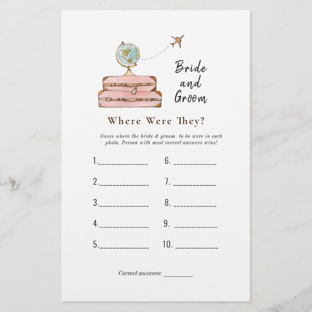 Miss to Mrs "where were they" Bridal shower games Flyer (Front)