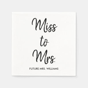 Miss to Mrs White Bridal Shower Bachelorette Hen Napkins