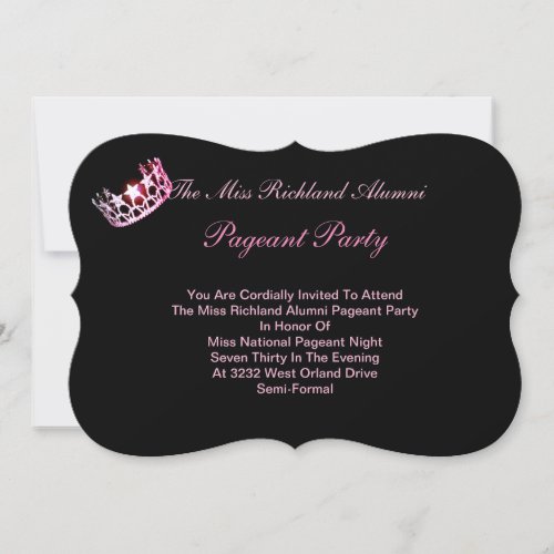 Miss USA America Pink Crown Invitation IV