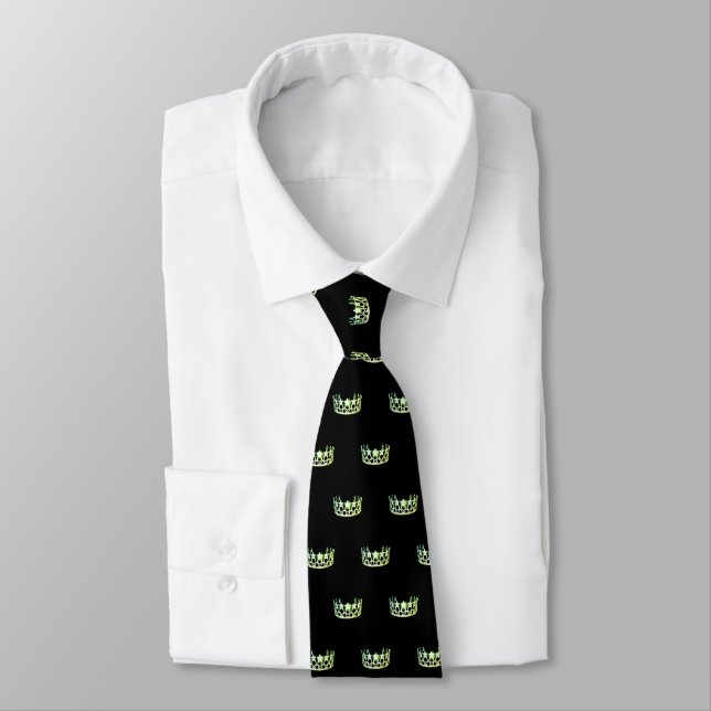 Miss USA Apple Green Crown Men's Tie (Tied)