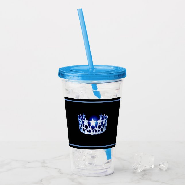 Miss USA Blue Crown Acrylic Tumbler (Front Ice)