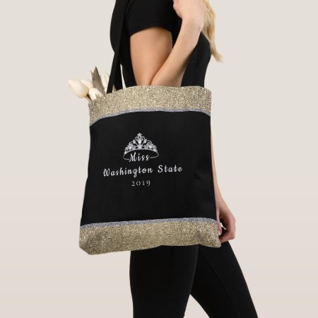 Miss Usa Crown Custom Title Tote Bag