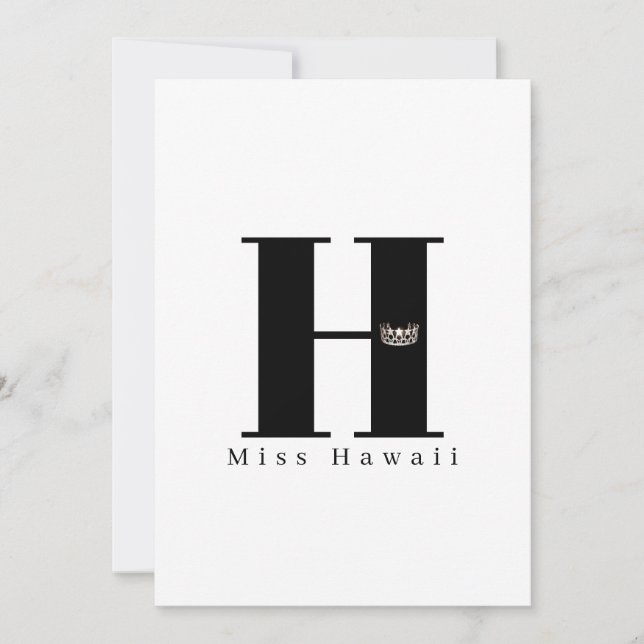 Miss USA Crown Flat Note Cards-Black Card (Front)