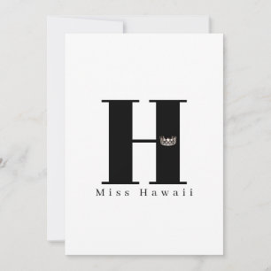 Miss USA Crown Flat Note Cards-Black Card