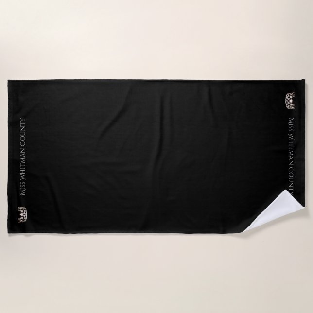 Miss USA Custom Silver Crown Beach Towel (Front)